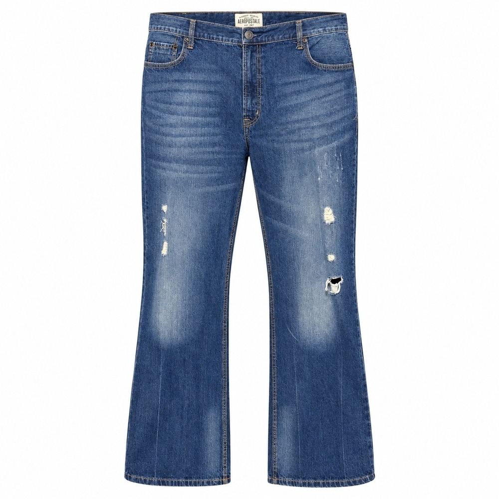 Aeropostale Grunge Y2K Slim Bootcut Jeans Men 42x32 Distressed Skater Aesthetic
